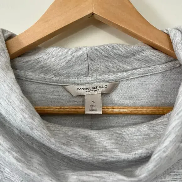 Banana Republic Baby Terry Funnel Neck Top Women's Medium Cowl Neck Pullover - Picture 3 of 4